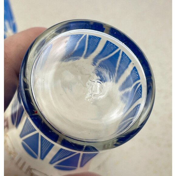 Vintage pair of 60s water glasses, blue and gold tumblers, MCM barware - Picture 7 of 7